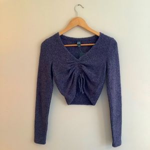 Wild Fable Crop Top Grey Sweater Size S